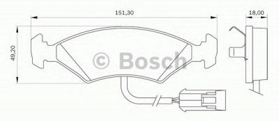BOSCH 0986bb0003 -  Комплект тормозных колодок, дисковый тормоз