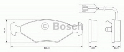 BOSCH 0986bb0005 -  Комплект тормозных колодок, дисковый тормоз