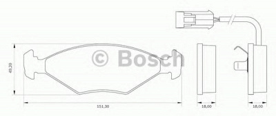 BOSCH 0986bb0006 -  Комплект тормозных колодок, дисковый тормоз
