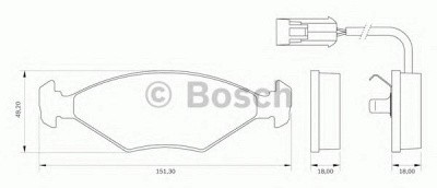 BOSCH 0986bb0007 -  Комплект тормозных колодок, дисковый тормоз