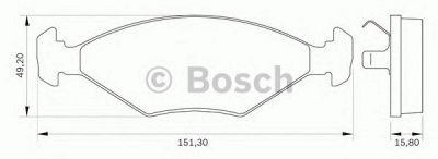 BOSCH 0986bb0025 -  Комплект тормозных колодок, дисковый тормоз