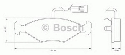 BOSCH 0986bb0027 -  Комплект тормозных колодок, дисковый тормоз