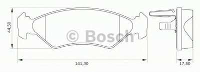 BOSCH 0986bb0044 -  Комплект тормозных колодок, дисковый тормоз