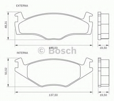 BOSCH 0986bb0045 -  Комплект тормозных колодок, дисковый тормоз