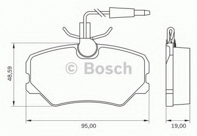 BOSCH 0986bb0055 -  Комплект тормозных колодок, дисковый тормоз