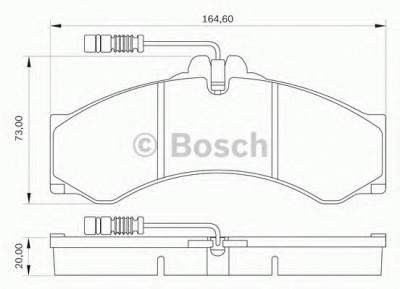 BOSCH 0986bb0061 -  Комплект тормозных колодок, дисковый тормоз