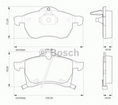 BOSCH 0986bb0138 -  Комплект тормозных колодок, дисковый тормоз