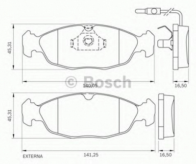 BOSCH 0986bb0146 -  Комплект тормозных колодок, дисковый тормоз