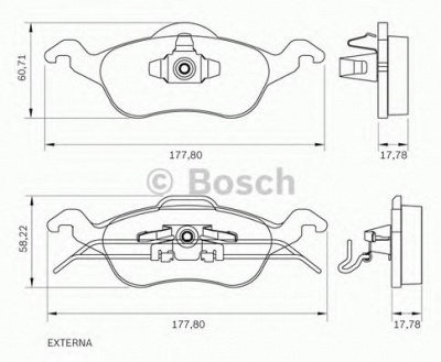 BOSCH 0986bb0162 -  Комплект тормозных колодок, дисковый тормоз