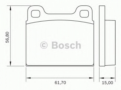 BOSCH 0986bb0252 -  Комплект тормозных колодок, дисковый тормоз