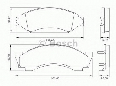 BOSCH 0986bb0257 -  Комплект тормозных колодок, дисковый тормоз