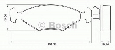 BOSCH 0986bb0259 -  Комплект тормозных колодок, дисковый тормоз