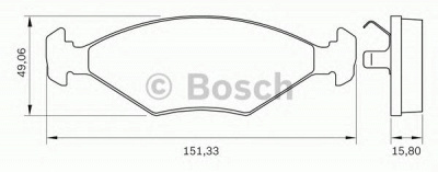 BOSCH 0986bb0263 -  Комплект тормозных колодок, дисковый тормоз
