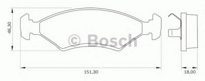 BOSCH 0986bb0264 -  Комплект тормозных колодок, дисковый тормоз