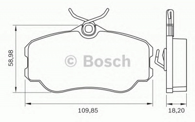 BOSCH 0986bb0269 -  Комплект тормозных колодок, дисковый тормоз