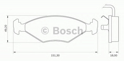 BOSCH 0986bb0271 -  Комплект тормозных колодок, дисковый тормоз