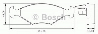BOSCH 0986bb0277 -  Комплект тормозных колодок, дисковый тормоз