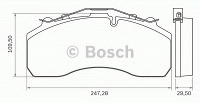 BOSCH 0986bb0287 -  Комплект тормозных колодок, дисковый тормоз