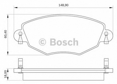 BOSCH 0986bb0574 -  Комплект тормозных колодок, дисковый тормоз