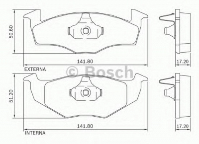 BOSCH 0986bb0705 -  Комплект тормозных колодок, дисковый тормоз
