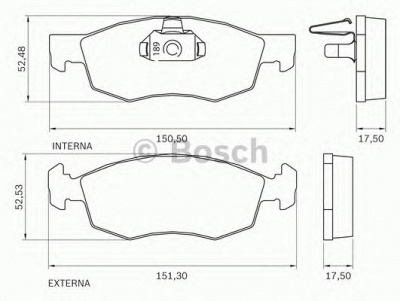 BOSCH 0986bb0709 -  Комплект тормозных колодок, дисковый тормоз