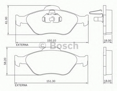 BOSCH 0986bb0710 -  Комплект тормозных колодок, дисковый тормоз