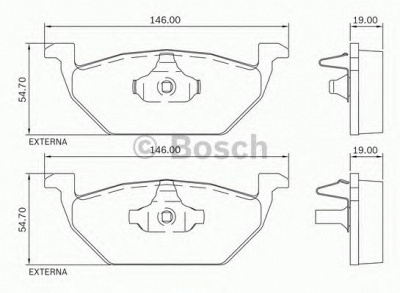 BOSCH 0986bb0714 -  Комплект тормозных колодок, дисковый тормоз