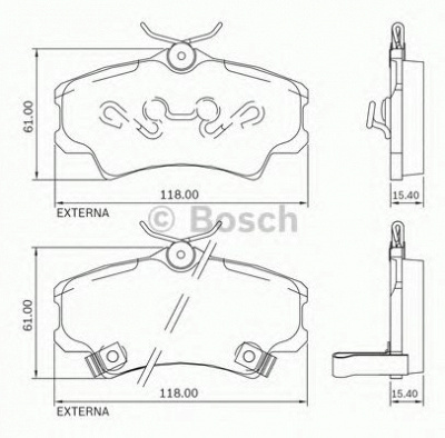 BOSCH 0986bb0715 -  Комплект тормозных колодок, дисковый тормоз