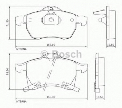 BOSCH 0986bb0716 -  Комплект тормозных колодок, дисковый тормоз