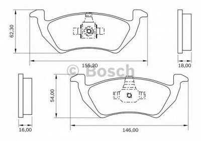 BOSCH 0986bb0976 -  Комплект тормозных колодок, дисковый тормоз