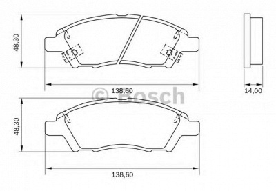 BOSCH 0986bb0980 -  Комплект тормозных колодок, дисковый тормоз