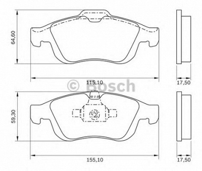 BOSCH 0986bb0981 -  Комплект тормозных колодок, дисковый тормоз