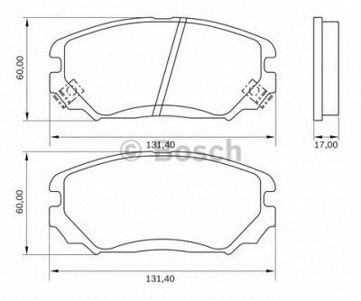 BOSCH 0986bb0986 -  Комплект тормозных колодок, дисковый тормоз