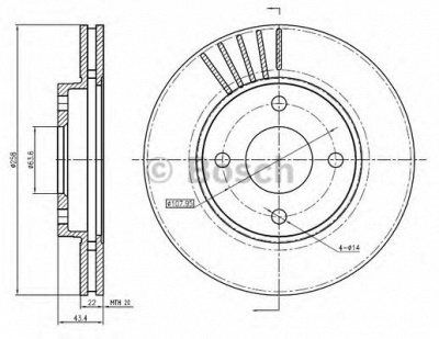 BOSCH 0986bb4295 -  Тормозной диск