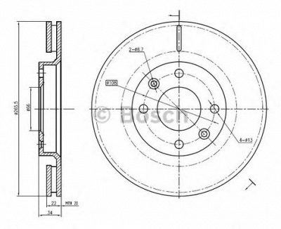 BOSCH 0986bb4300 -  Тормозной диск