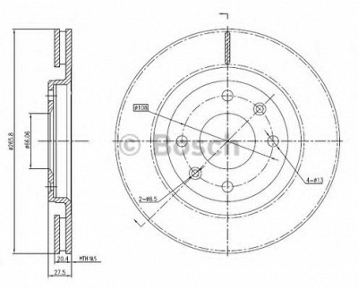 BOSCH 0986bb4303 - Тормозной диск