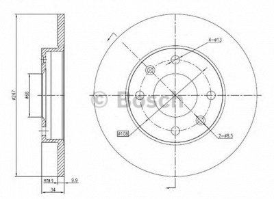 BOSCH 0986bb4306 - Тормозной диск