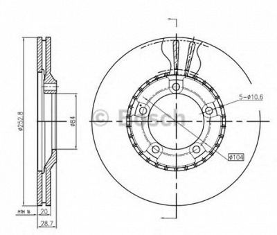 BOSCH 0986bb4312 -  Тормозной диск