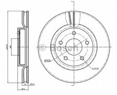 BOSCH 0986bb4314 -  Тормозной диск