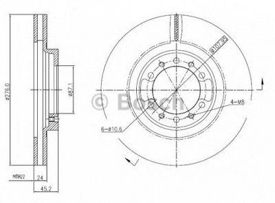 BOSCH 0986bb4319 -  Тормозной диск