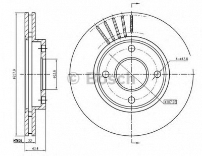 BOSCH 0986bb4328 - Тормозной диск