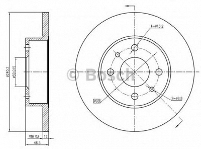 BOSCH 0986bb4329 -  Тормозной диск