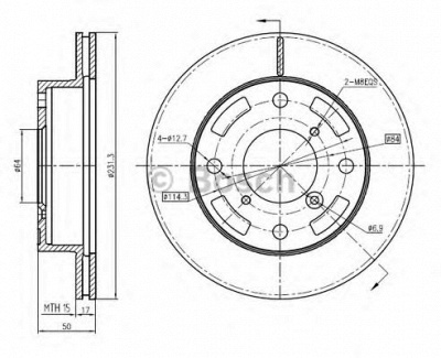 BOSCH 0986bb4332 -  Тормозной диск