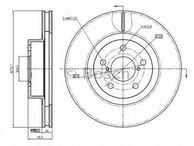 BOSCH 0986bb4345 -  Тормозной диск