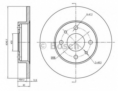 BOSCH 0986bb4351 -  Тормозной диск