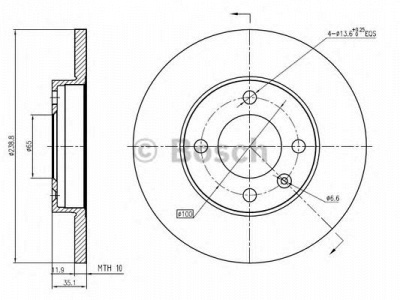BOSCH 0986bb4353 -  Тормозной диск