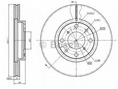 BOSCH 0986bb4361 -  Тормозной диск
