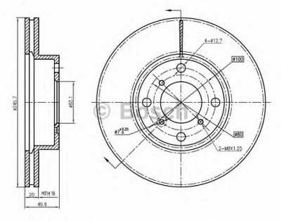 BOSCH 0986bb4362 - Тормозной диск