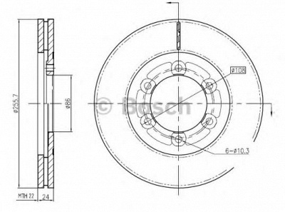 BOSCH 0986bb4365 -  Тормозной диск
