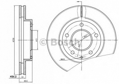 BOSCH 0986bb4366 -  Тормозной диск